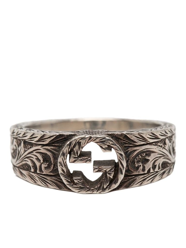 Gucci Interlocking Arabesque Ring Silver
